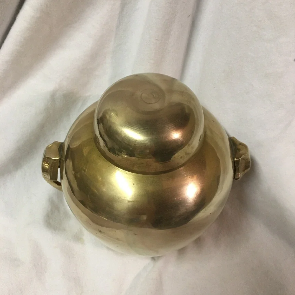 Vintage Brass Ginger Jar Vase Elephant Head Handles